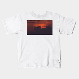 Purple orange sunset clouds Kids T-Shirt